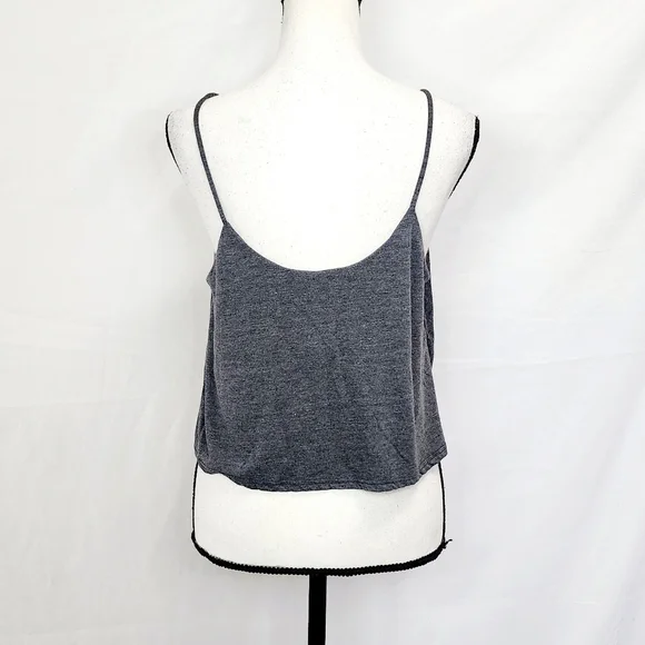 Nollie Grey Flowy Crop Spaghetti Strap Tank Top - Picture 2 of 4